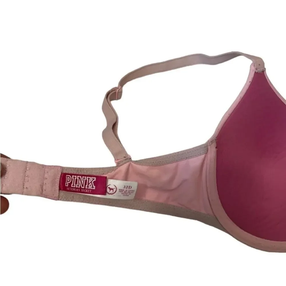 Victoria's Secret Pink Wear Everywhere Push Up Bra Y2k Size 32D Mcbling Barbie